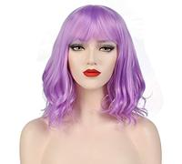 OKVGO - Parrucca corta con parrucca, per cosplay, feste e uso quotidiano, colore: Viola chiaro