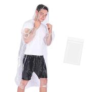 Okydoky Poncho impermeabile, impermeabile, usa e getta, con coulisse, cappuccio e polsino elastico, impermeabile, leggero, trasparente, 1 trasparente, 16