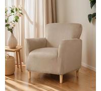 OKYUK Copripoltrona per banchetti, in velluto di lusso, con braccioli, elasticizzato, per poltrona e soggiorno, protezione per mobili da animali domestici (cammello)