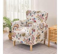 OKYUK Coprisedia per poltrona da banchetto, stampato, con braccioli, 1 pezzo, elasticizzato, antiscivolo, morbido, protettivo per mobili per bambini e animali domestici (petalo)