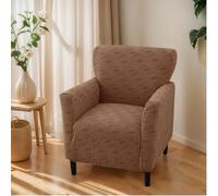 OKYUK Coprisedia per Sedie da Banchetto Stampate con Braccioli, 1 Pezzo, Coprisedia Elasticizzata per Camera da Letto, Antiscivolo, Morbida, per Bambini e Animali Domestici (Quadrettato Caramel)