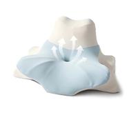OKYUK Cuscino per chi dorme sul fianco, 4 in 1, ergonomico, in memory foam, con federa rimovibile, cuscino cervicale per la schiena e il sonno addominale (giuntura blu-bianca)