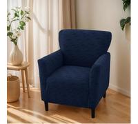 OKYUK Fodera per poltrona da banchetto, con stampa, con braccioli, 1 pezzo, elasticizzato, antiscivolo, morbida, per bambini e animali domestici (blu navy a quadretti)