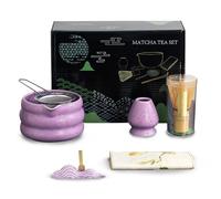 OKYUK Matcha Kit, Set da 7 Pezzi Premium per Il tè Matcha, Matcha Set con Ciotola Matcha, Frusta Matcha, Matcha Cerimoniale, Perfetto per Gli Amanti del Matcha (Viola)
