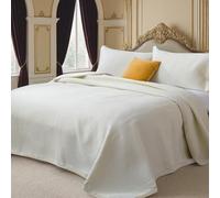 OKYUK Set di biancheria da letto matrimoniale, 3 pezzi, con copriletto trapuntato, oversize, in microfibra, leggero, con federe, reversibile, stampato, per tutte le stagioni (star bianca，220 x 240cm