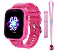 OKYUK Smartwatch per bambini 4G con telefono e GPS, orologio multifunzione per bambini con videochiamata, modalità sportive, sveglia, app store integrato, smartwatch per bambini e ragazzi (rosso rosa)