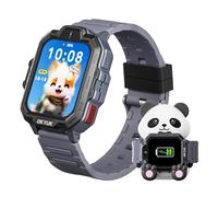 OKYUK T17, smartwatch per bambini, 4G, con GPS e videochiamata, SOS emergenza, chat vocale, SMS, modalità scuola, giochi e stazione di ricarica Panda, orologio per bambini per ragazze e ragazzi