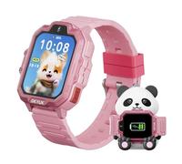 OKYUK T17 smartwatch bambini, 4G orologio bambino, GPS per bambini, SOS, chat vocale, SMS, modalità scuola, giochi e stazione di ricarica Panda, orologio per ragazze e ragazzi（Rosa）