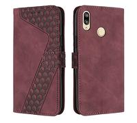 OKZone Cover per Huawei Honor 10 Lite/20 Lite/10i/20i/P Smart 2019, Custodia a Libro in Pelle Protettiva Folio Portafoglio con Chiusura Magnetica e Slot per Carte Wallet Case Flip Cover (Rosso)