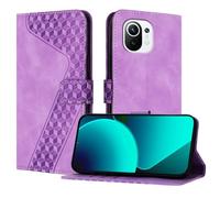 OKZone Cover per Xiaomi 11,Custodia a Libro in Pelle Protettiva Folio Portafoglio con Chiusura Magnetica e Slot per Carte Wallet Case Flip Cover(Porpora)