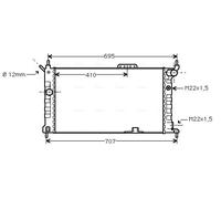 OL2091 AVA QUALITY COOLING Radiatore, Raffreddamento motore per OPEL,VAUXHALL