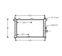 OL2266 AVA QUALITY COOLING Radiatore, Raffreddamento motore per OPEL,VAUXHALL
