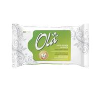 OLA Carta Igienica Inumidita con Estratto di Camomilla e Acido Lattico Usa e Getta - Combinazione di Carta Inumidita e Salvietta Umidificata - Pelli Sensibili - 40 Pz