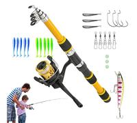 Ola Di Per Bambini - Combinazione Di Canna E Bobina Giovanile, Kit Portatile Per Principianti | Uso Del Set Di Tack Di Fusti Di Piccole Dimensioni Senza Sforzo, Attrezzatura Per Bambini All'aper