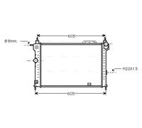 OLA2028 AVA QUALITY COOLING Radiatore, Raffreddamento motore per OPEL,VAUXHALL