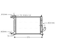 OLA2221 AVA QUALITY COOLING Radiatore, Raffreddamento motore per OPEL,VAUXHALL