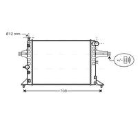 OLA2256 AVA QUALITY COOLING Radiatore, Raffreddamento motore per OPEL,VAUXHALL