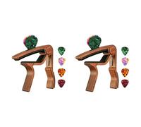 Oladfiop 2 x Capo per chitarra con supporto per plettri e 8 plettri per chitarra elettrica acustica, ukulele mandolino banjo