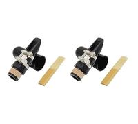 Oladfiop 2X Kit Bocchino, Include Legatura + Ancia per Clarinetto 2,5 + Bocchino per Clarinetto Nero Cappuccio Nel Plastica Accessori per Strumenti Musicali