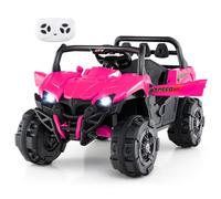 OLAKIDS UTV - Veicoli elettrici da 12 V, alimentati a batteria, fuoristrada per bambini, con telecomando, musica, clacson, MP3, luci, 3 velocità, avvio graduale, camion per ragazzi e ragazze (rosa)