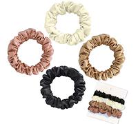 Olakin [4Pezzi] Elastico per Capelli in Vera Seta, Small Bande Accessori a Coda di Cavallo, da Donna & Ragazza(Miscelazione dei colori)