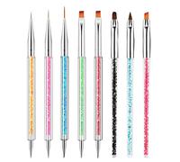 Olakin 8 Pezzi Pennelli Unghie Gel, Pennelli Unghie Art Professionali e kit Gel Ricostruzione Pennelloper Unghie, 2 in 1 Dual-ended Nail Art per UV Gel Liner Pittura Pennello Painting Detailing
