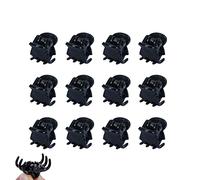 Olakin Clip per Capelli Plastica [12 Pezzi], Antiscivolo Mini Capelli Clip Artiglio, Piccole Mollette Adatto per Ragazze e Donna (Nero, 1.7 x 1cm)