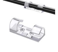 Olakin Clip per Cavi [20 Pezzi], Clip Fermacavi da Parete con Nastri Adesivi, Ganci di Fermacavi Autoadesivi Cavo per Mouse, Pc, Ufficio e Casa(Colore Trasparente)
