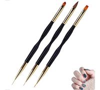 Olakin Pennelli per Unghie [3 Pack], Pennelli per Nail Art Professionali, Manicure Kit, Pennelli Smalto, Pennello per Unghie Acrilico Per Decorazioni Unghie (Nero)