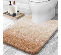OLANLY Tappeto da bagno di lusso a forma di U, 61 x 50 cm, in microfibra, extra morbido e assorbente, tappetino da bagno antiscivolo in peluche, lavabile in lavatrice, tappetino da bagno sagomato per