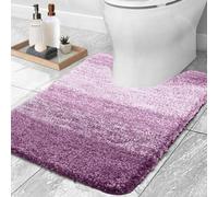 OLANLY Tappeto da bagno di lusso a forma di U, 61 x 51 cm, in microfibra, extra morbido e assorbente, tappetino da bagno antiscivolo, in peluche, lavabile in lavatrice, tappetino da bagno sagomato per
