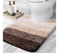 OLANLY Tappeto da bagno di lusso a forma di U, 61 x 51 cm, in microfibra, extra morbido e assorbente, tappetino da bagno antiscivolo, in peluche, lavabile in lavatrice, tappetino da bagno sagomato per
