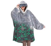 OLAOLA Cappuccio Coperta, Glow nel Buio Oversize Maglietta Coperta con Tasche per Uomini e Donne (Controller del Gioco, Adulti)