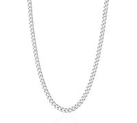 OLARCU Collana a catena cubana da uomo, in acciaio inox, 3,5 mm/5 mm, colore: argento, 45-66 cm, 24 Inches, Acciaio inossidabile, Nessuna pietra preziosa