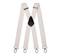 Olata Bretelle da Uomo a X con Moschettoni, 40 mm, Bianco (Clip Argentate)