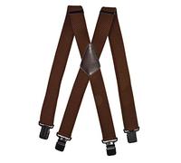 Olata Bretelle da Uomo a X, Robuste con Clip Nere, 40 mm | Bretelle a X da 40 mm robuste con clip nere, incrocio in pelle; regolabili per lavoro o abiti eleganti.