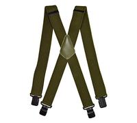 Olata Bretelle da Uomo a X, Robuste con Clip Nere, 40 mm | Bretelle a X da 40 mm robuste con clip nere, incrocio in pelle; regolabili per lavoro o abiti eleganti.