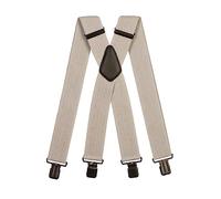 Olata Bretelle da Uomo a X, Robuste in Tessuto Spesso, 50 mm | Bretelle a X da 50 mm robuste con clip robuste, incrocio in pelle; regolabili per lavoro o abiti eleganti.