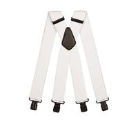 Olata Bretelle da Uomo a X, Robuste in Tessuto Spesso, 50 mm | Bretelle a X da 50 mm robuste con clip robuste, incrocio in pelle; regolabili per lavoro o abiti eleganti.