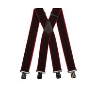 Olata Bretelle da Uomo a X, Robuste in Tessuto Spesso, 50 mm | Bretelle a X da 50 mm robuste con clip robuste, incrocio in pelle; regolabili per lavoro o abiti eleganti.