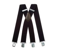 Olata Bretelle da Uomo a X, Robuste in Tessuto Spesso, 50 mm | Bretelle a X da 50 mm robuste con clip robuste, incrocio in pelle; regolabili per lavoro o abiti eleganti.