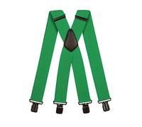 Olata Bretelle da Uomo a X, Robuste in Tessuto Spesso, 50 mm | Bretelle a X da 50 mm robuste con clip robuste, incrocio in pelle; regolabili per lavoro o abiti eleganti.