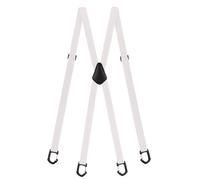 Olata Bretelle da Uomo a X, Sottili, Moschettoni in Plastica, 20 mm, Bianco