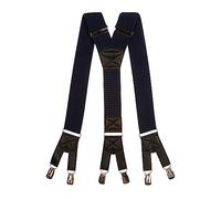 Olata Bretelle da Uomo a Y, Robuste, Tessuto Spesso, 6 Clip, 50 mm | Bretelle a Y da 50 mm robuste con fasce spesse, sei clip resistenti e incrocio in pelle; sostegno extra sicuro e regolabile.