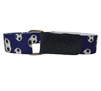 Olata Cintura Elasticizzata per Bambini 1-6 Anni, Apertura Hook & Loop con Stampato design - Calcio Blu
