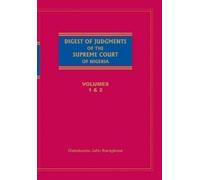 Olatokunbo John Bam Digest of Judgements of the Supreme Court of Ni (Tascabile)