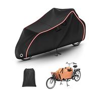 OlaVeg Copertura Bici Cargo Impermeabile Copri Bici Cargo Copri Bicicletta da Esterno con Strisce Riflettenti 420D Oxford Protezione UV per Bicicletta da Carico a Due Ruote 285 x 75 x 120cm