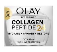 Olay Crema idratante Collagen Peptide 24 50 ml, crema viso con protezione SPF 30 + peptide di collagene e vitamina B3, idrata istantaneamente per 24 ore