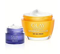 Olay Set Giorno E Notte Con: Vitamin C + AHA24 Crema Gel Giorno Per Il Viso, 50ml E Retinol24 Crema Notte Idratante Per Il Viso, 15ml, Idrata All’Istante Per 24 Ore