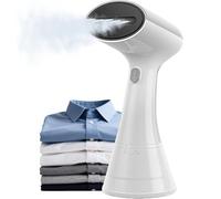 OLAYMEY Steamer 30 g/min Ferro da Stiro Verticale 1000W, Stiratore Verticale 20S Riscaldamento Rapido Togliere le Pieghe con Pulsante Vapore, Ferro da Stiro Viaggio da Vapore, 220ml, Bianco